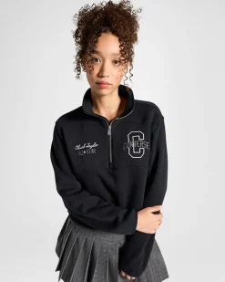 Converse Giacche E Felpe<Retro Half-Zip Popover Nero Converse