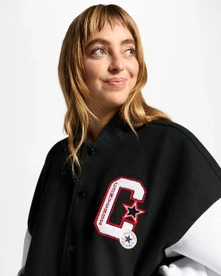 Converse Giacche E Felpe<Retro Varsity Jacket Nero Converse