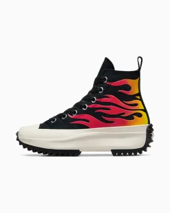 Converse Modelli Alti|Modelli Con Platform<Run Star Hike Platform Flames Nero/Bianco/Rosso smalto