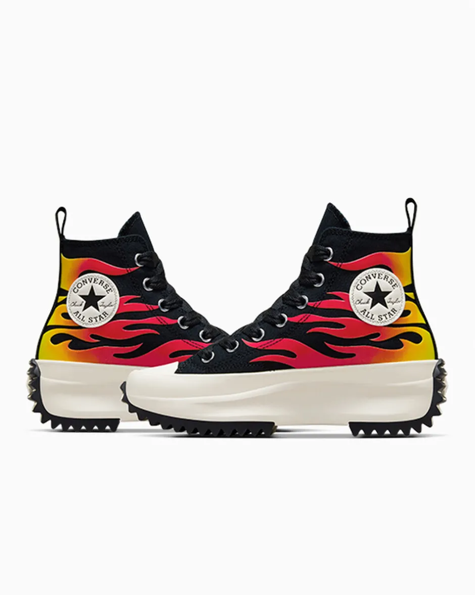 Converse Modelli Alti|Modelli Con Platform<Run Star Hike Platform Flames Nero/Bianco/Rosso smalto
