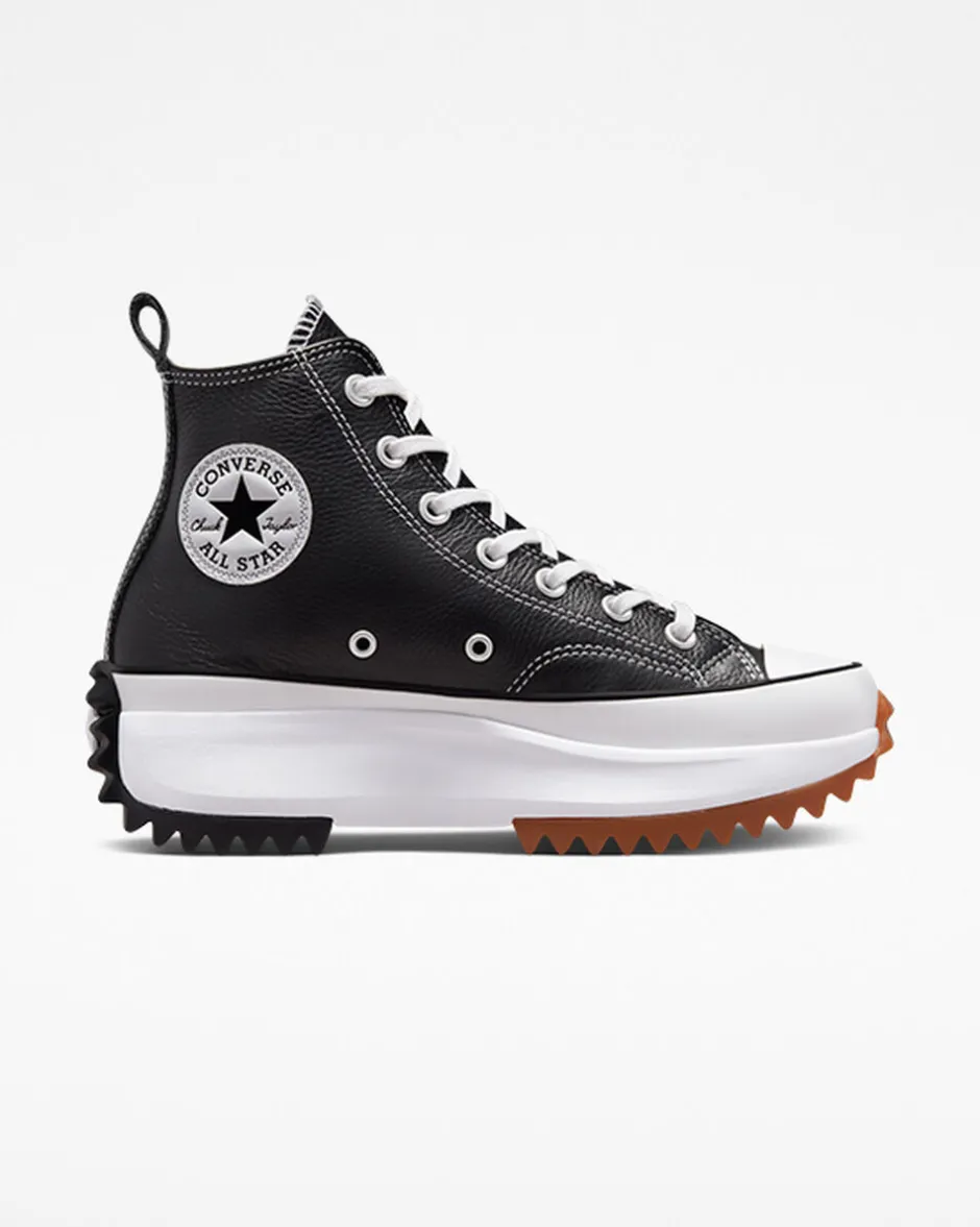 Converse Modelli Alti|Modelli Con Platform<Run Star Hike Platform Foundational Leather Nero/Bianco/Gomma