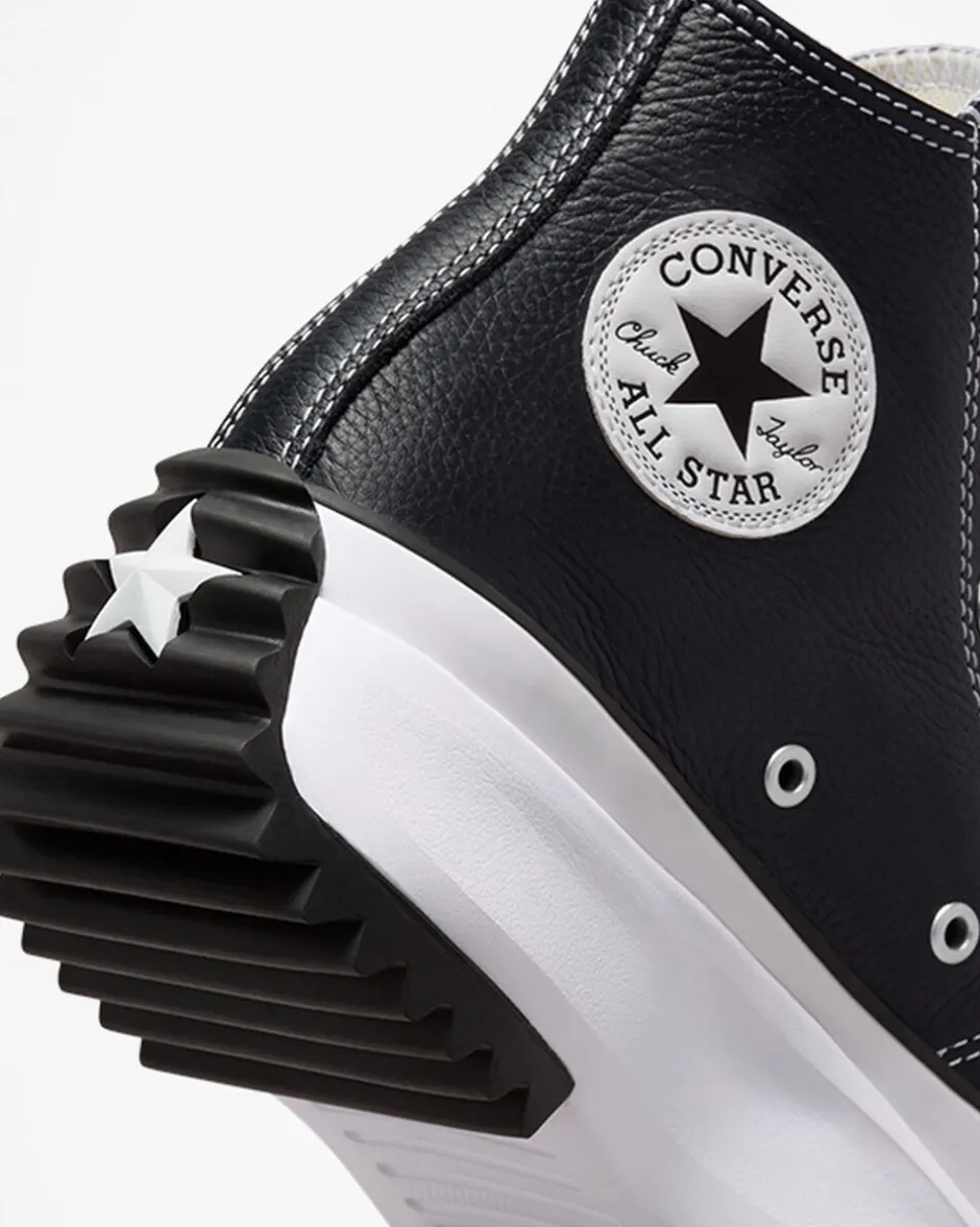 Converse Modelli Alti|Modelli Con Platform<Run Star Hike Platform Foundational Leather Nero/Bianco/Gomma