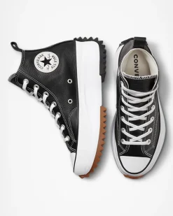 Converse Modelli Alti|Modelli Con Platform<Run Star Hike Platform Foundational Leather Nero/Bianco/Gomma