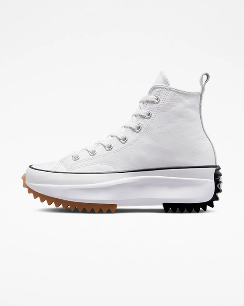 Converse Modelli Alti|Modelli Con Platform<Run Star Hike Platform Foundational Leather Bianco/Nero/Gomma