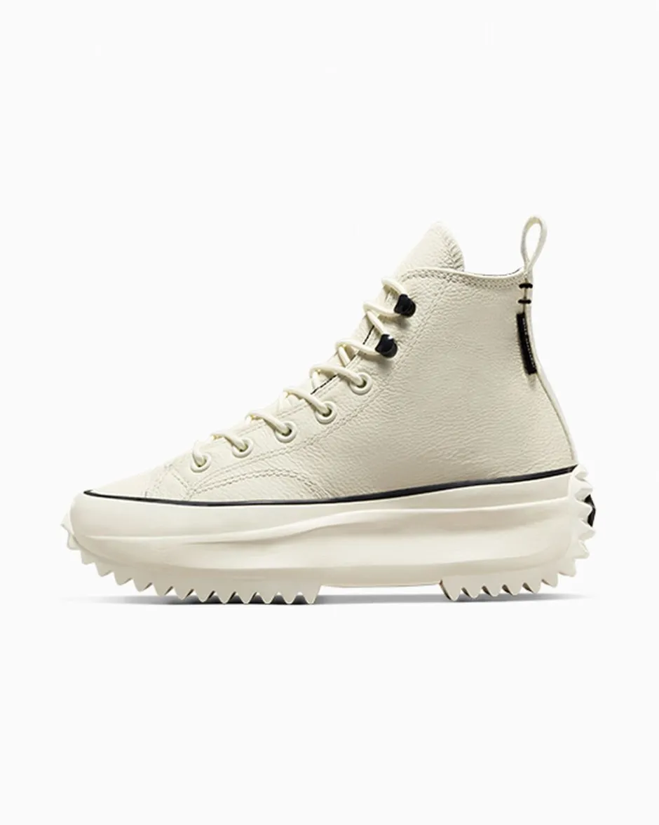 Converse Modelli Alti|Modelli Con Platform<Run Star Hike Platform Leather Egret/Nero/Bianco