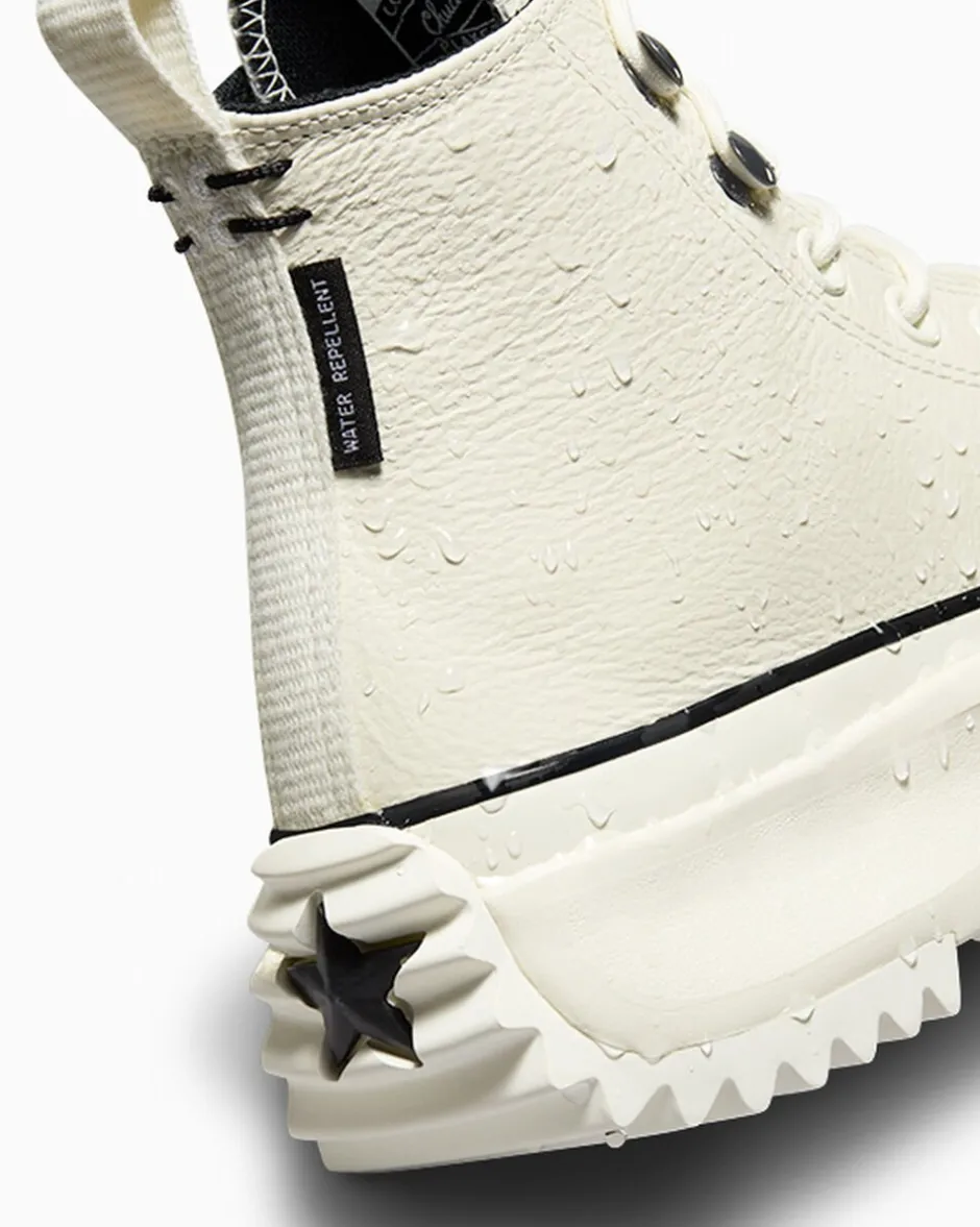 Converse Modelli Alti|Modelli Con Platform<Run Star Hike Platform Leather Egret/Nero/Bianco