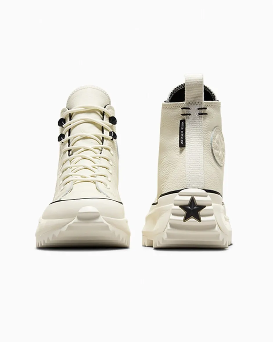 Converse Modelli Alti|Modelli Con Platform<Run Star Hike Platform Leather Egret/Nero/Bianco