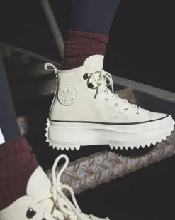 Converse Modelli Alti|Modelli Con Platform<Run Star Hike Platform Leather Egret/Nero/Bianco