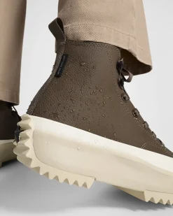 Converse Modelli Alti|Modelli Con Platform<Run Star Hike Platform Weatherized Leather Truffle/Black/Egret