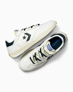 Converse Modelli Bassi|Run Star<Run Star Trainer Nylon & Leather Bianco vintage/Avorio naturale
