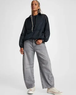 Converse Giacche E Felpe<Sheer Layered Jacket Nero Converse