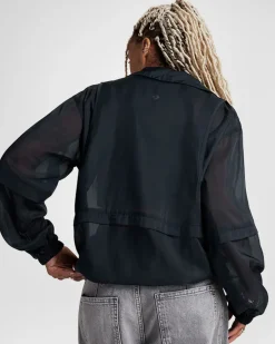 Converse Giacche E Felpe<Sheer Layered Jacket Nero Converse