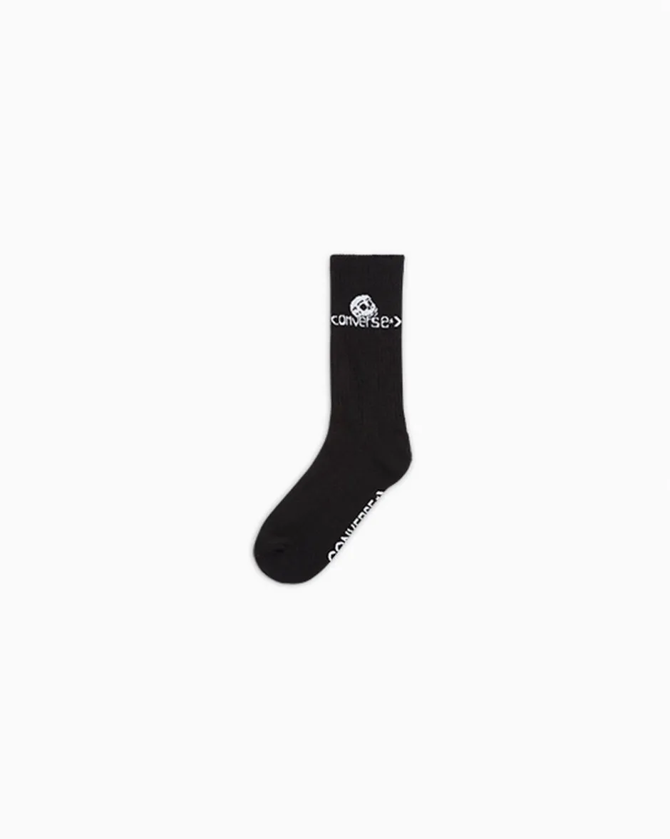 Converse Tutti Gli Accessori|Tutti Gli Accessori<Skull Star Chevron Crew Socks Nero Converse