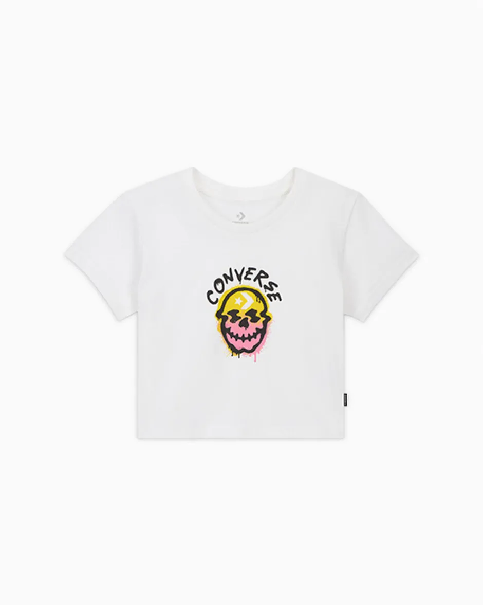 Converse Maglie E T-Shirt<Spray Paint Skull T-Shirt Bianco