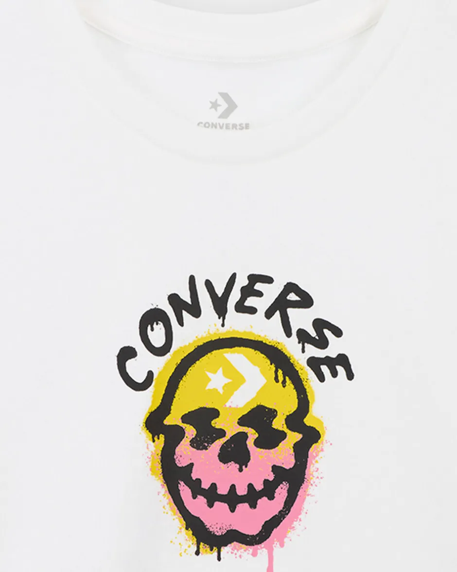 Converse Maglie E T-Shirt<Spray Paint Skull T-Shirt Bianco