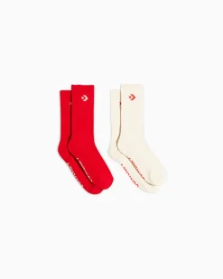 Converse Tutti Gli Accessori|Tutti Gli Accessori<Star Chevron Half Cushion Crew Socks Rosso/Egret