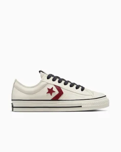Converse Modelli Bassi|Modelli Bassi<Star Player 76 Leather + Suede Egret/Egret/Rosso parco