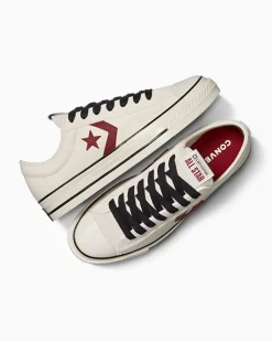 Converse Modelli Bassi|Modelli Bassi<Star Player 76 Leather + Suede Egret/Egret/Rosso parco