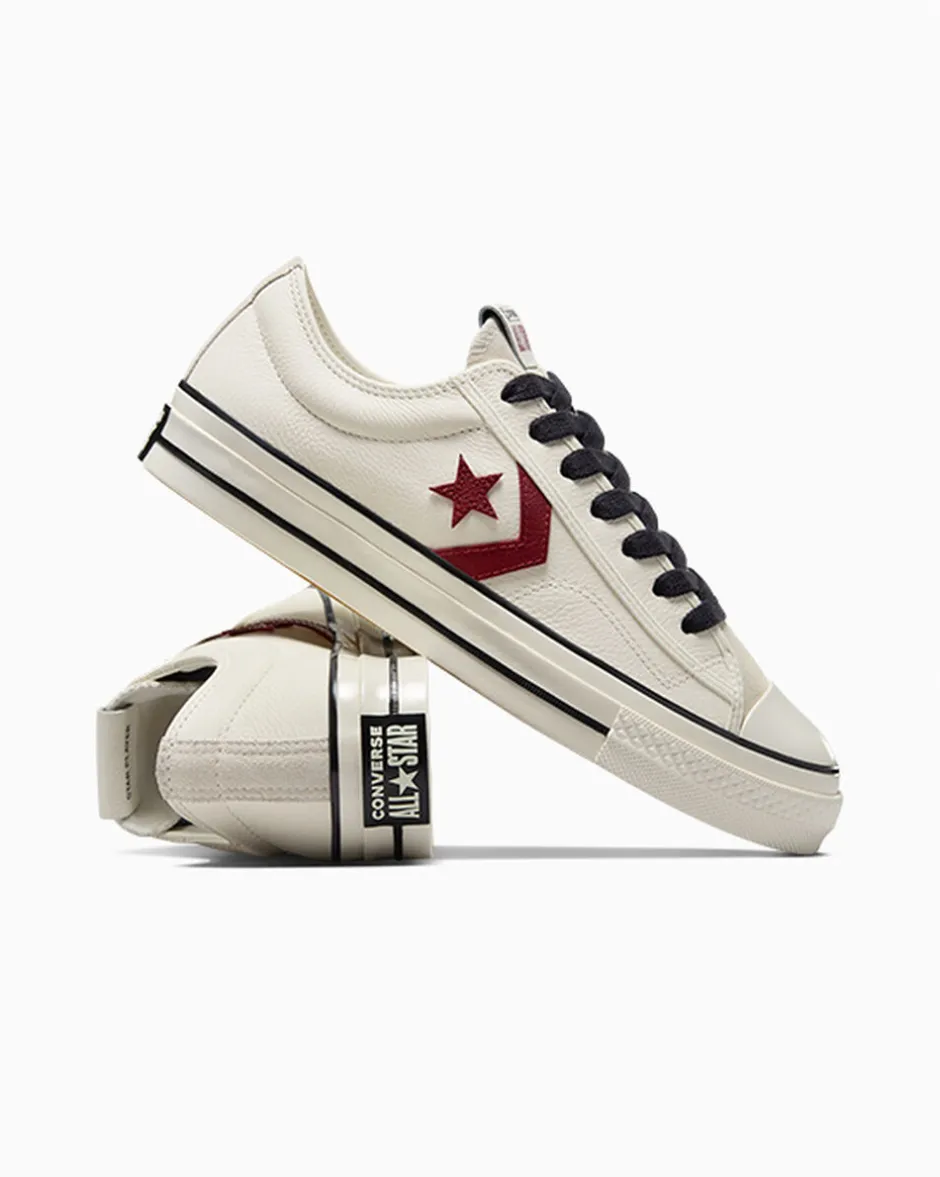 Converse Modelli Bassi|Modelli Bassi<Star Player 76 Leather + Suede Egret/Egret/Rosso parco