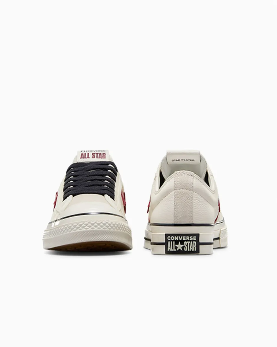 Converse Modelli Bassi|Modelli Bassi<Star Player 76 Leather + Suede Egret/Egret/Rosso parco