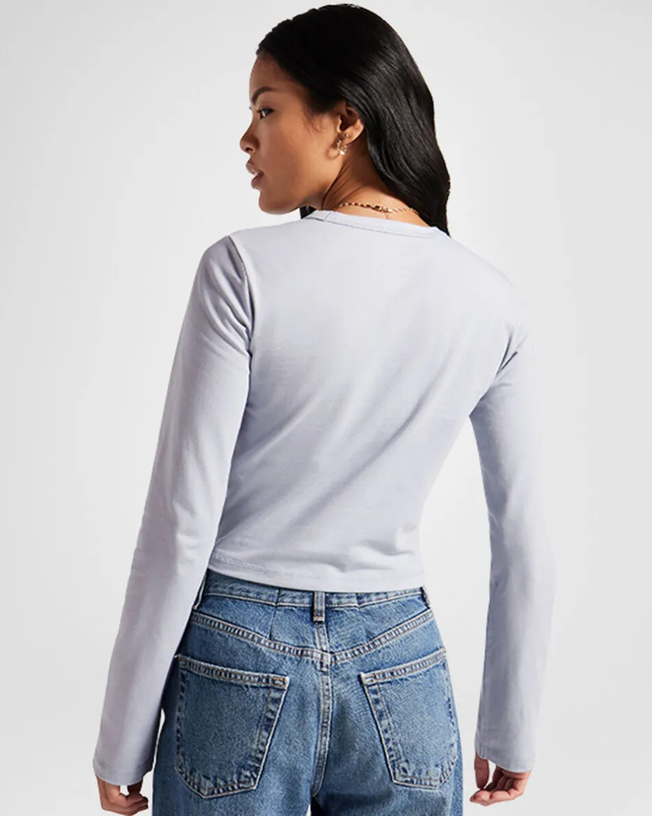 Converse Maglie E T-Shirt<Tonal Long Sleeve Baby T-Shirt Argento antico